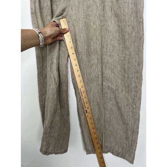 Eileen Fisher Women’s Size L 100% Organic Linen Baggy Wide Leg Lightweight Pants - Picture 5 of 9